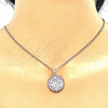Juego de Arete y Dije de Adulto 10.233.0035.5 Rodio Laminado, Diseño de Ãrbol, con Zirconia Cubica Rubi y Blanca, Pulido, Rodinado