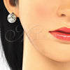 Juego de Arete y Dije de Adulto 10.233.0036.1 Oro Laminado, con Negro and Blanca Zirconia Cubica, Pulido, Tono Dorado