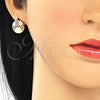 Juego de Arete y Dije de Adulto 10.233.0036.2 Oro Laminado, con Rubi and Blanca Zirconia Cubica, Pulido, Tono Dorado