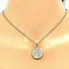Juego de Arete y Dije de Adulto 10.233.0036.3 Oro Laminado, con Blanca Zirconia Cubica, Pulido, Tono Dorado
