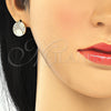 Juego de Arete y Dije de Adulto 10.233.0036.3 Oro Laminado, con Blanca Zirconia Cubica, Pulido, Tono Dorado