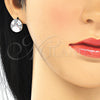 Juego de Arete y Dije de Adulto 10.233.0036.4 Rodio Laminado, con Zirconia Cubica Multicolor, Pulido, Rodinado
