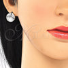 Juego de Arete y Dije de Adulto 10.233.0036.5 Rodio Laminado, con Zirconia Cubica Negro y Blanca, Pulido, Rodinado