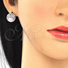 Juego de Arete y Dije de Adulto 10.233.0036.6 Rodio Laminado, con Zirconia Cubica Rubi y Blanca, Pulido, Rodinado