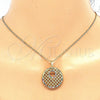 Juego de Arete y Dije de Adulto 10.233.0037 Oro Laminado, con Multicolor Zirconia Cubica, Pulido, Tono Dorado