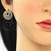 Juego de Arete y Dije de Adulto 10.233.0037 Oro Laminado, con Multicolor Zirconia Cubica, Pulido, Tono Dorado