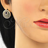 Juego de Arete y Dije de Adulto 10.233.0037.2 Oro Laminado, con Rubi and Blanca Zirconia Cubica, Pulido, Tono Dorado