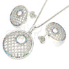 Juego de Arete y Dije de Adulto 10.233.0037.4 Rodio Laminado, con Zirconia Cubica Multicolor, Resinado, Rodinado
