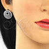 Juego de Arete y Dije de Adulto 10.233.0037.6 Rodio Laminado, con Zirconia Cubica Rubi y Blanca, Pulido, Rodinado