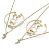 Juego de Arete y Dije de Nino 06.210.0012 Oro Laminado, Diseño de Delfín, con Multicolor Zirconia Cubica, Pulido, Tono Dorado