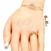 Juego de Arete y Dije de Nino 06.210.0012.1 Oro Laminado, Diseño de Delfín, con Blanca and Negro Zirconia Cubica, Pulido, Tono Dorado
