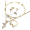 Juego de Arete y Dije de Nino 06.210.0012.1 Oro Laminado, Diseño de Delfín, con Blanca and Negro Zirconia Cubica, Pulido, Tono Dorado