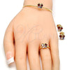 Juego de Arete y Dije de Nino 06.210.0017 Oro Laminado, Diseño de Mariposa, con Zirconia Cubica Multicolor, Pulido, Tono Dorado