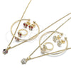 Juego de Arete y Dije de Nino 06.210.0017 Oro Laminado, Diseño de Mariposa, con Zirconia Cubica Multicolor, Pulido, Tono Dorado