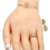 Juego de Arete y Dije de Nino 06.210.0017.1 Oro Laminado, Diseño de Mariposa, con Blanca Zirconia Cubica, Pulido, Tono Dorado