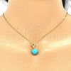 Juego de Arete y Dije de Adulto 10.63.0595 Plata Rodinada, Diseño de Bola, con Zirconia Cubica Blanca, Pulido, Tono Dorado