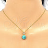 Juego de Arete y Dije de Adulto 10.63.0598 Plata Rodinada, Diseño de Bola, con Zirconia Cubica Blanca, Pulido, Tono Dorado