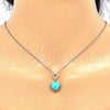 Juego de Arete y Dije de Adulto 10.63.0598.1 Plata Rodinada, Diseño de Bola, con Zirconia Cubica Blanca, Pulido, Rodinado