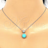 Juego de Arete y Dije de Adulto 10.63.0599.1 Plata Rodinada, Diseño de Bola, con Zirconia Cubica Blanca, Pulido, Rodinado