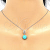 Juego de Arete y Dije de Adulto 10.63.0600.1 Plata Rodinada, Diseño de Gota y Bola, con Zirconia Cubica Blanca, Pulido, Rodinado