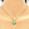 Juego de Arete y Dije de Adulto 10.63.0601 Plata Rodinada, Diseño de Corona y Bola, con Zirconia Cubica Blanca, Pulido, Tono Dorado