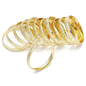 Docena de Aros 03.08.0142.01 Chapa de Oro, Diamantado, Tono Dorado (04 MM Thickness, One size fits all)