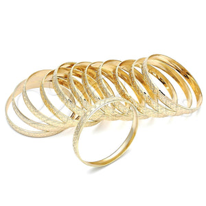 Docena de Aros 03.08.0142.03 Chapa de Oro, Diamantado, Tono Dorado (04 MM Thickness, One size fits all)