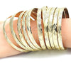 Docena de Aros 03.08.0142.05 Chapa de Oro, Diamantado, Tono Dorado (Grosor 04 MM, Talla Unica)