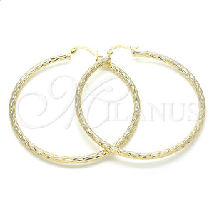 Argolla Grande 02.213.0151.60 Oro Laminado, Diamantado, Tono Dorado
