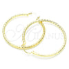 Argolla Grande 02.213.0150.50 Oro Laminado, Diseño de Hueco, Diamantado, Tono Dorado