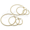 Argolla Grande 02.213.0150.50 Oro Laminado, Diseño de Hueco, Diamantado, Tono Dorado