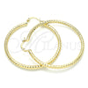 Argolla Grande 02.213.0154.50 Oro Laminado, Diseño de Hueco, Diamantado, Tono Dorado