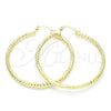 Argolla Grande 02.213.0154.50 Oro Laminado, Diseño de Hueco, Diamantado, Tono Dorado