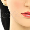 Arete Dormilona 02.156.0401 Oro Laminado, Diseño de Elefante, con Blanca Zirconia Cubica, Pulido, Tono Dorado