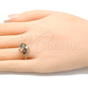 Anillo Multi Piedra 01.221.0008.1.07 Oro Laminado, Diseño de Gota, con Multicolor Zirconia Cubica, Pulido, Tono Dorado (Size 7)