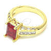 Anillo Multi Piedra 01.221.0014.2.08 Oro Laminado, con Granate and Blanca Zirconia Cubica, Pulido, Tono Dorado (Size 8)