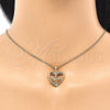 Collares con Dije 04.342.0002.18 Oro Laminado, Diseño de Corazón y Mama, con Blanca Zirconia Cubica, Pulido, Tono Dorado (02 MM Thickness, 18 Inches Length)