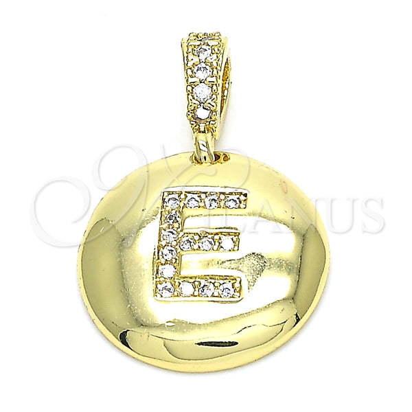 Dije Elegante 05.341.0005 Oro Laminado, Diseño de Iniciales, con Blanca Zirconia Cubica, Pulido, Tono Dorado