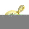 Dije Elegante 05.341.0013 Oro Laminado, Diseño de Iniciales, con Blanca Zirconia Cubica, Pulido, Tono Dorado