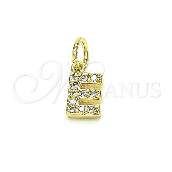 Dije Elegante 05.341.0025 Oro Laminado, Diseño de Iniciales, con Blanca Zirconia Cubica, Pulido, Tono Dorado