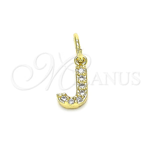 Dije Elegante 05.341.0030 Oro Laminado, Diseño de Iniciales, con Blanca Zirconia Cubica, Pulido, Tono Dorado