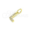 Dije Elegante 05.341.0032 Oro Laminado, Diseño de Iniciales, con Zirconia Cubica Blanca, Pulido, Tono Dorado