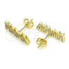 Arete Dormilona 02.341.0025 Oro Laminado, Diseño de Mama, con Blanca Zirconia Cubica, Pulido, Tono Dorado