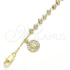 Rosario de Pulsera 03.253.0049.08 Oro Laminado, Diseño de Guadalupe y Cruz, con Cristal Blanca, Pulido, Tono Dorado