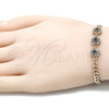 Pulsera Elegante 03.233.0030.08 Oro Laminado, con Multicolor Zirconia Cubica, Pulido, Tono Dorado (05 MM Thickness, 8 Inches Length)