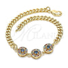 Pulsera Elegante 03.233.0030.08 Oro Laminado, con Multicolor Zirconia Cubica, Pulido, Tono Dorado (05 MM Thickness, 8 Inches Length)