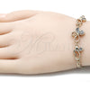 Pulsera Elegante 03.233.0039.08 Oro Laminado, Diseño de Mariposa, con Multicolor Zirconia Cubica, Pulido, Tono Dorado (04 MM Thickness, 8 Inches Length)