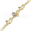 Pulsera Elegante 03.233.0039.08 Oro Laminado, Diseño de Mariposa, con Multicolor Zirconia Cubica, Pulido, Tono Dorado (04 MM Thickness, 8 Inches Length)
