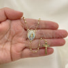 Rosario Fino 09.253.0035.20 Oro Laminado, Diseño de Caridad del Cobre y Crucifijo, Pulido, Tono Dorado