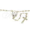 Rosario Fino 09.253.0035.20 Oro Laminado, Diseño de Caridad del Cobre y Crucifijo, Pulido, Tono Dorado